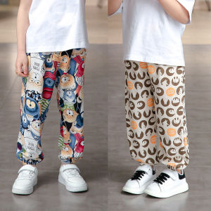 Childrens Anti-Mosquito Pants Summer Thin Cotton Boys Pants Summer Pants Ice Silk Girl Childrens Cotton Silk Bloomers Pajama Pants