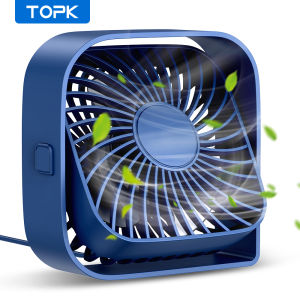 TOPK Mini Portable FanUSB Desk Fan TableQuiet 3 Speed Wind Personal Fan 360°Rotatable Head Standing Fans for Room Camping Hom