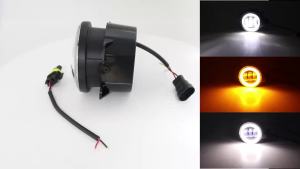 KEVANLY | 1Pair 12-24v 4 Inch LED Fog Lights With White Halo Ring DRL Angel Eyes Light For Jeep Wrangler Offroad Truck ATV UTV Fog Lamps