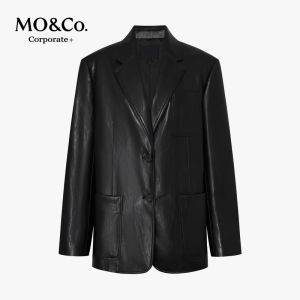 MO&Co. | Notch Collar Padded Loose H-shaped Blazer