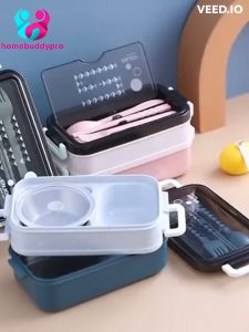 Eco-Friendly Stainless Steel Insulated Lunch Box with Keep Warm Bag Double Layer Lunch Box Bento Box Microwave Safe