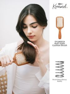KRRAMEL | Padded Top Hairbrush Scalp Massager Hairbrush with Storage Rack