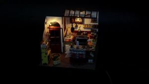 DIY Miniature Dollhouse Kit Wooden Kitchen Model with LED Light Furniture 3D Puzzle Handmade Craft Birthday Gift for Adults Teen