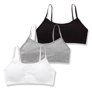 3PCS Student Bra Soft Children Sport Vest Girls Teenager Training Bra Underwear