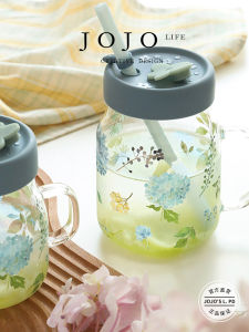 Cốc Thủy Tinh Chịu Nhiệt Độ Cao JOJOS L. PD Dành Cho Người Lớn Cốc Đựng Nước Có Ống Hút Cho Nữ Cốc Thủy Tinh Pyrex Dung Tích Lớn