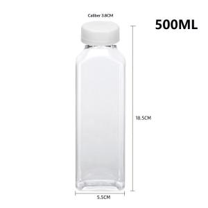 Reusable Empty Plastic Juice Bottles with Leakproof Caps Clear Bulk for Road Trip Camping Juicing Drink Use