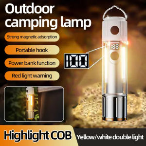 Cắm Trại Di động ngoài trời ánh sáng màn hình LED kỹ thuật số du lịch đa chức năng cắm trại ánh sáng đèn làm việc hỗ trợ UBS sạc đèn khẩn cấp ngoài trời