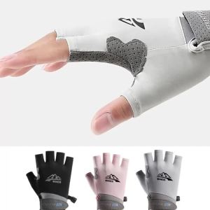 WRELS | 1/2PCS Fishing Fingerless Gloves Summer UV Sun Protection Riding Driving Gloves Breathable Anti Slip Touchscreen Cycling Gloves