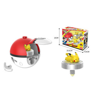 Authentic Pok é mon Pok é Ball Pikachu Rotating Doll Top Eevee SQUIRTLE Cartoon Handmade Ornament Childrens Toy Christmas Gift