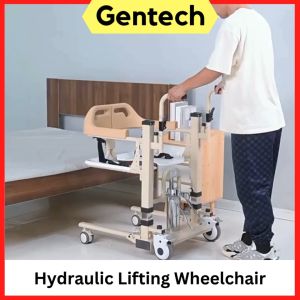 Hydraulic Lifting Transfer Wheelchair Adjustable Height Stainless Steel Transfer Chair