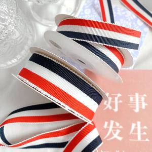Thickened Red White Blue Three-color Hat Belt Polyester DIY Shoe Hat Clothing Accessories Satin Weave Tape Silk Ribbon