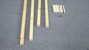 JOM23 Wooden Clothes Rack Flat Stand Coat Hanger Cloth Hanging Pole Penyangkut Baju Rak Gantung Baju Topi Bag