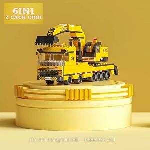 Mô hình lắp ráp xe cần cẩu lego xe máy xúc lego xe máy đào - Đồ chơi lắp ráp phát triển tư duy cho bé trai từ 6 tuổi