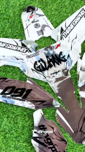 DECAL STIKER HONDA CRF 150 L SILVER CHROME SUPERMOTO FULL BODY BEBAS CUSTOM