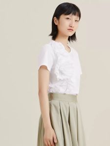 สีดำ Patchwork Casual T เสื้อผู้หญิง O คอแขนสั้นแข็งหลวม T เสื้อฤดูร้อนหญิงเสื้อผ้าnewสไตล์