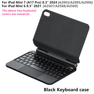 AJIUYU | Floating Magic Keyboard for iPad mini 7 (A17 Pro) / Mini 6 Smart Magnetic Case Spanish Portuguese Hebrew Korean Keyboard Cover