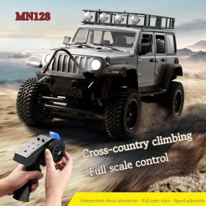 ST【In stock】【Original Available】1:12 Climbing Car MN128 Wranglers Remote Control Car Professional 2.4G 4WD Climbing Buggy With Led Light Rc Toy Car Gift