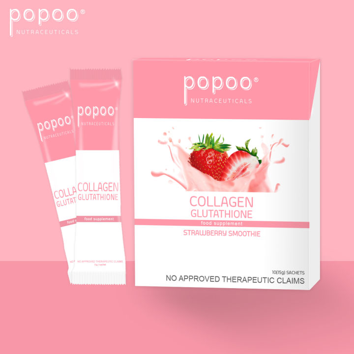 Popoo Beauty Milk Tea Glutathione Collagen Powder Drink Collagen