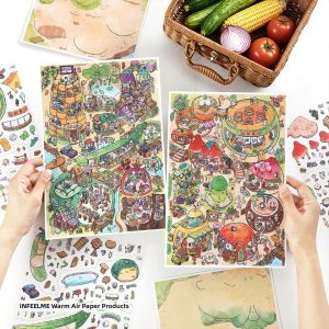 2.5D DIY Stress Relief Vegetable and Fruit Scene Decals