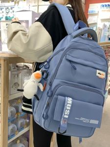 Lightweight Large Capacity Backpack for Junior And High School Girls Korean Style Waterproof Shoulder Bag with Spine Protection