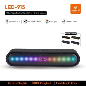 Speaker bluetooth kisonli LED 915 Panjang strip RGB Light 2 basss speaker soundbar