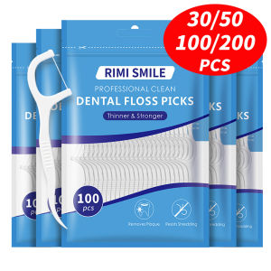 30/50/100/200PCS - RIMI SMILE Smooth Floss Stick - Clean interdental gaps with just one - Practical dental floss stick for tooth