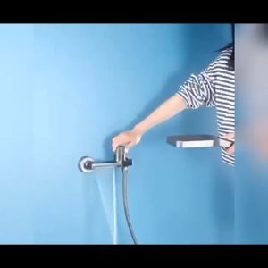 Shower Set 304 Stainless Steel Bathroom Shower Waterfall-Type Hot and Cold Shower Head Wall-Mounted Hot and Cold Faucet