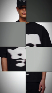 Boxy Fit Crop T-shirt Woopie Project Fake Friend Black Kaos Pria Wanita Cotton Combed 20s 200gsm