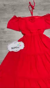 Đầm thời trang nữ mặc đi chơi chất voan cao cấp trễ vai cột dây cỗ đinh hoa váy mặc qua gối maxi nhiều màu mặc đi biển