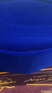 Songkok Sultan Angsa Emas Warna Biru Deluxe Beludru Eagle USA Double Velvet Premium AC