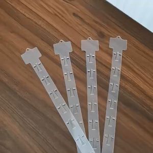 10PCS Station Hanging Merchandise Strips Plastic Hanging Display Strips with Hooks for Retail Display