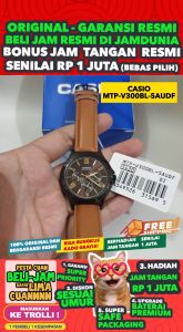 CASIO ORIGINAL - CASIO MTP-V300BL-5A - MEN CT - Kulit - Coklat - Jam dunia JD18ST # Jam Tangan Pria Jam Pria Jam Tangan Anti Air + CASIO MTP-V300BL-5A MTP V300BL 5A MTP-V300BL V300BL MTPV300 MTP-V300 MTPV300BL MTP-300 $ S003