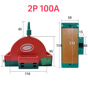 EELHOE | 3P Knife Disconnect Switch 2 Pole Double Throw 32A 63A 100A DPDT Safety Isolator Disconnect Power Circuit Breaker Switch