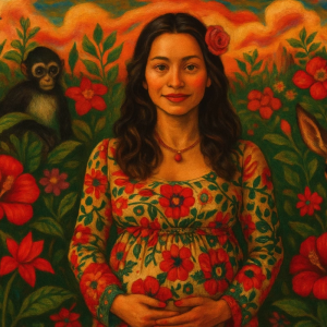 Tranh Nghệ thuật "Người Phụ Nữ Đang Mang Bầu" VIETSMART ART - Acrylic 45 x 60cm