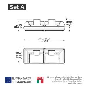 VATAR | Designer Italian Minimalist Large Apartment Moon Sofa