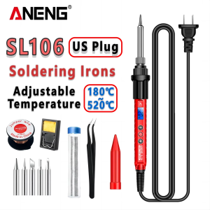 ANENG | ANENG SL106 Professional Adjustable Temperature Soldering Iron Kit Fast Heat Up Portable Welding Tools for Electronic Repair