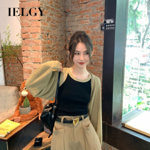 IELGY เสื้อสเวตเตอร์ผู้หญิงเสื้อแจ็กเก็ตสายเอี๊ยมชุดสองชิ้น [ซื้อแยกต่างหาก]