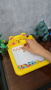 OSSDE Magnetic Dots Drawing Board for Kids Montessori Learning with Magnetic Beads Cards and Stylus