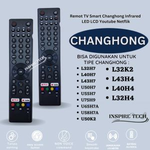 Remote Remot TV Changhong  Infrared  Smart Android Youtube netflix (L32K2 L43H4 L40H4 L32H4)