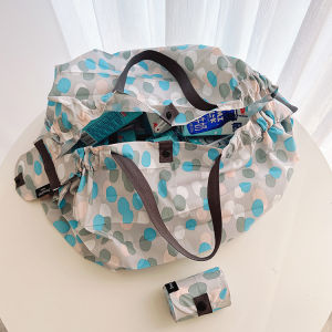 กระเป๋าผ้าฝ้ายอเนกประสงค์สำหรับเดินทางและท่องเที่ยวแบบพับได้ เรียบง่าย น้ำหนักเบา ซับในไนลอน สีพื้น ไม่มีการเย็บปะติดปะต่อ