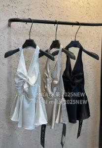 YUEZHONGWEI | Áo ba lỗ không tay cổ chữ V kiểu Pháp cho nữ mùa hè Áo sơ mi không tay phong cách Thái Lan thiết kế cổ treo