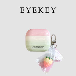 เคส AirPods แบบไร้สาย Eyekey ดีไซน์น่ารัก ป้องกันรอยขีดข่วน พร้อมห้อยลูกโป่งสตรอเบอร์รี่ สำหรับ Apple AirPods 4 พร้อมเคสหูฟังไร้สายแบบใหม่