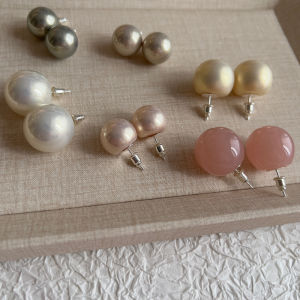 Original Design Pearl Earrings Womens Fashion Jewelry Retro French Style Strong Light Bloggers Love Clip on Stud Earrings