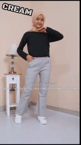 YULITA Cutbray Pants Anak Perempuan 6-12 Tahun Bahan Twill Combed Chino Premium