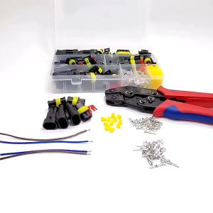 480pcs/set Soket Socket Konektor Kabel 1 - 6 Pin Anti Air dengan Skun Sambungan Kabel Waterproof untuk Mobil Motor