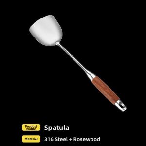 Non-stick 316 Stainless Steel and Rosewood Kitchenware Set
