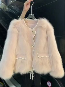 เสื้อคลุมขนสัตว์หรูหราสำหรับผู้หญิง ฤดูใบไม้ร่วง 2025 ดีไซน์ใหม่ เสื้อคลุมขนสัตว์แบบมีสไตล์ แฟชั่นสตรีท แขนยาว ปกติ