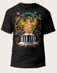 Bandai | 25 Saint Seiya Gemini Gold Saint Seiya Gallon Classic Printed Black Loose Edition Bestseller Super Strong Mens T-shirt Tank Top