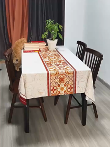Bohemian Long Tablecloth PVC Tablecloth Striped Grid Waterproof Heat-Resistant Dining Table Cover Cloth