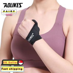 (SG Seller) Aolikes 1 Pc Elastic Bandage Wrist Support Thumb Hand Brace Finger Splint Tennis Weightlifting Wrist Protection Finger Splint